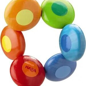 HABA Wooden Rainbow Circles Baby Clutching Toy 🌈 | Brand New with Tags NWT